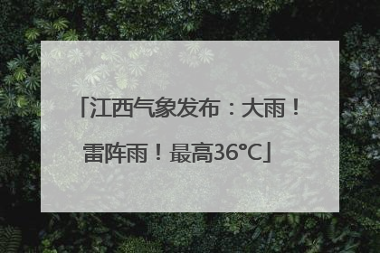 江西气象发布：大雨！雷阵雨！最高36°C