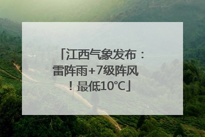江西气象发布：雷阵雨+7级阵风！最低10℃