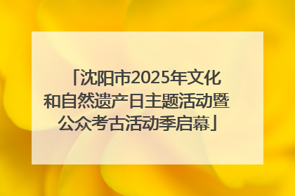 沈阳市2025年文化和自然遗产日主题活动暨公众考古活动季启幕