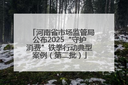 河南省市场监管局公布2025“守护消费”铁拳行动典型案例（第二批）
