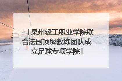 泉州轻工职业学院联合法国顶级教练团队成立足球专项学院