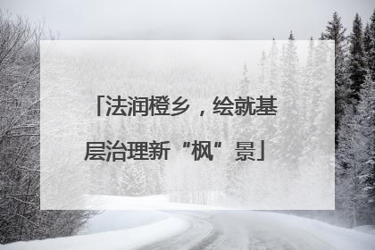 法润橙乡，绘就基层治理新“枫”景