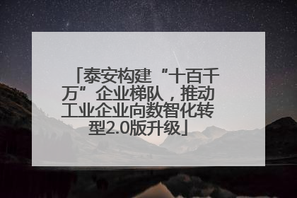 泰安构建“十百千万”企业梯队，推动工业企业向数智化转型2.0版升级