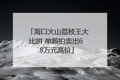 海口火山荔枝王大比拼 单颗拍卖出6.8万元高价