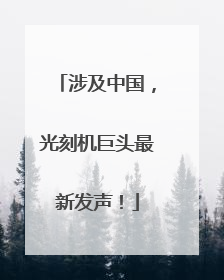 涉及中国，光刻机巨头最新发声！