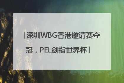 深圳WBG香港邀请赛夺冠，PEL剑指世界杯