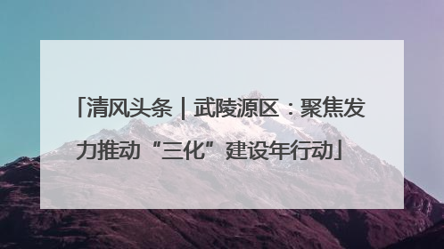 清风头条｜武陵源区：聚焦发力推动“三化”建设年行动