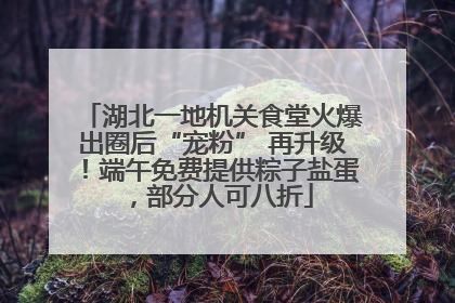 湖北一地机关食堂火爆出圈后“宠粉” 再升级！端午免费提供粽子盐蛋，部分人可八折
