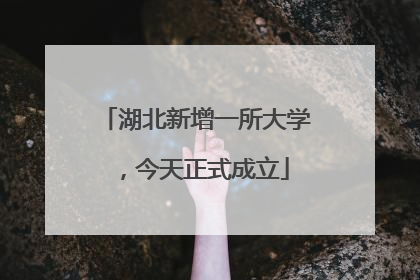 湖北新增一所大学，今天正式成立