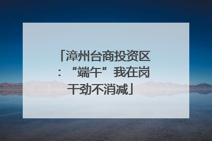 漳州台商投资区：“端午”我在岗 干劲不消减