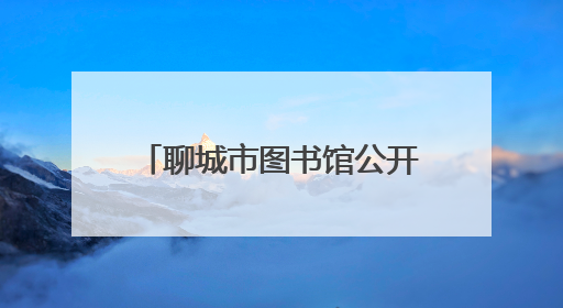 聊城市图书馆公开招募暑假志愿者
