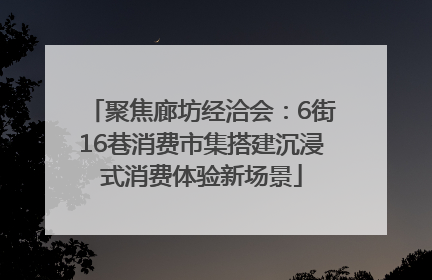 聚焦廊坊经洽会：6街16巷消费市集搭建沉浸式消费体验新场景