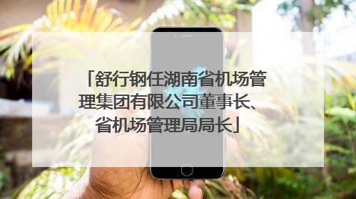 舒行钢任湖南省机场管理集团有限公司董事长、省机场管理局局长