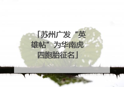 苏州广发“英雄帖”为华南虎四胞胎征名
