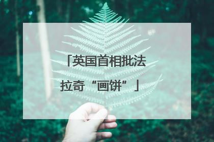 英国首相批法拉奇“画饼”