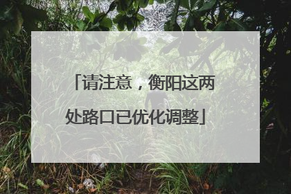 请注意，衡阳这两处路口已优化调整