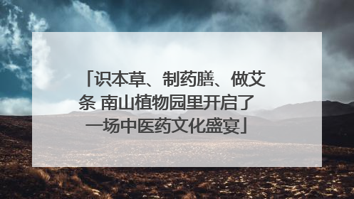 识本草、制药膳、做艾条 南山植物园里开启了一场中医药文化盛宴