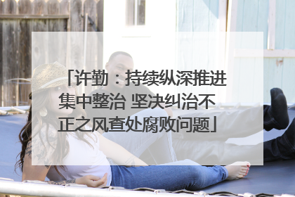 许勤：持续纵深推进集中整治 坚决纠治不正之风查处腐败问题