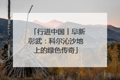 行进中国丨阜新彰武：科尔沁沙地上的绿色传奇