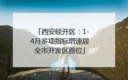 西安经开区：1-4月多项指标增速居全市开发区首位