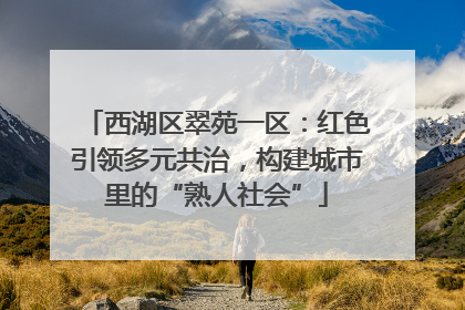 西湖区翠苑一区：红色引领多元共治，构建城市里的“熟人社会”