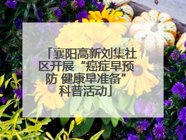 襄阳高新刘集社区开展“癌症早预防 健康早准备”科普活动