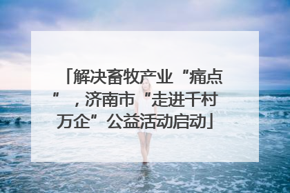 解决畜牧产业“痛点”，济南市“走进千村万企”公益活动启动