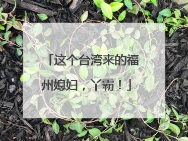 这个台湾来的福州媳妇，丫霸！