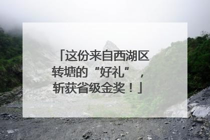 这份来自西湖区转塘的“好礼”，斩获省级金奖！