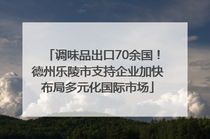 调味品出口70余国！德州乐陵市支持企业加快布局多元化国际市场