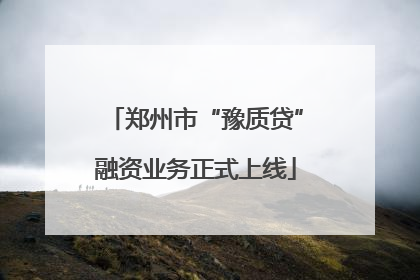 郑州市“豫质贷”融资业务正式上线