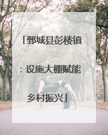 鄄城县彭楼镇：设施大棚赋能乡村振兴
