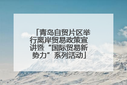 青岛自贸片区举行离岸贸易政策宣讲暨“国际贸易新势力”系列活动
