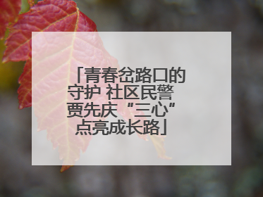 青春岔路口的守护 社区民警贾先庆“三心”点亮成长路