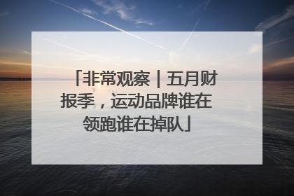 非常观察｜五月财报季，运动品牌谁在领跑谁在掉队