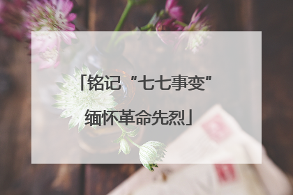 铭记“七七事变” 缅怀革命先烈