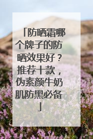 防晒霜哪个牌子的防晒效果好？推荐十款，伪素颜牛奶肌防黑必备
