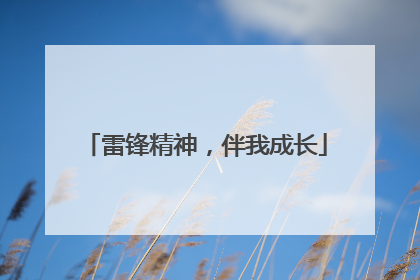 雷锋精神，伴我成长