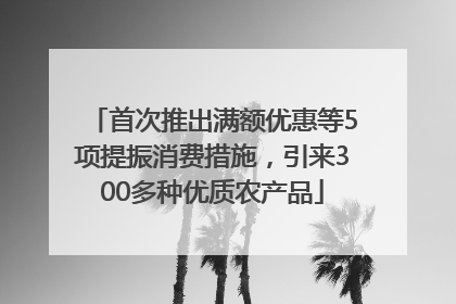 首次推出满额优惠等5项提振消费措施，引来300多种优质农产品