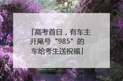 高考首日，有车主开尾号“985”的车给考生送祝福