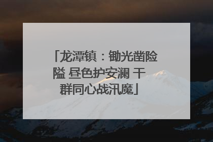 龙潭镇：锄光凿险隘 昼色护安澜 干群同心战汛魔