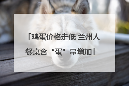鸡蛋价格走低 兰州人餐桌含“蛋”量增加