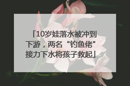 10岁娃落水被冲到下游，两名“钓鱼佬”接力下水将孩子救起
