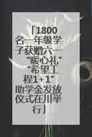 1800名一年级学子获赠六一“暖心礼” “希望工程1+1”助学金发放仪式在川举行