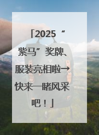 2025“紫马”奖牌、服装亮相啦→快来一睹风采吧！