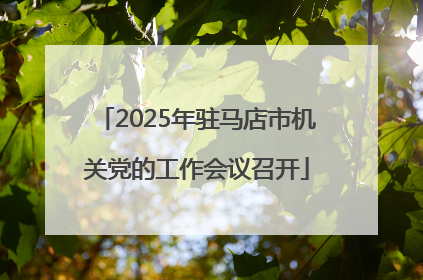 2025年驻马店市机关党的工作会议召开