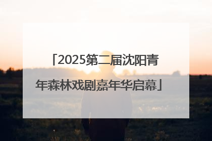 2025第二届沈阳青年森林戏剧嘉年华启幕