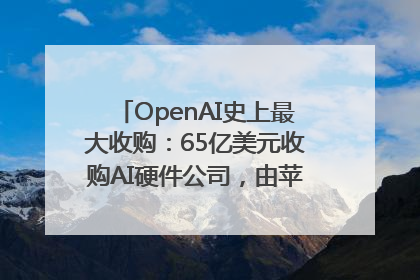 OpenAI史上最大收购：65亿美元收购AI硬件公司，由苹果前设计总监创办